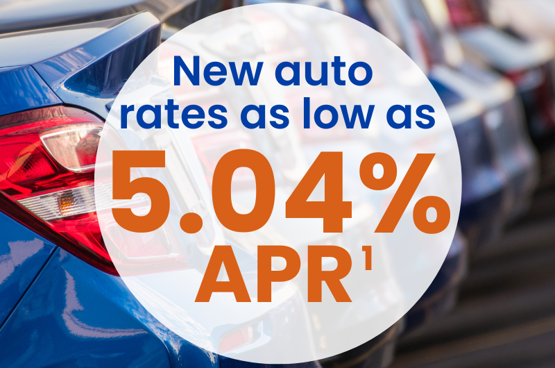 New auto rates as low as 5.04% APR