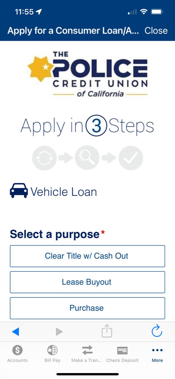 The Police Credit Union mobile app 