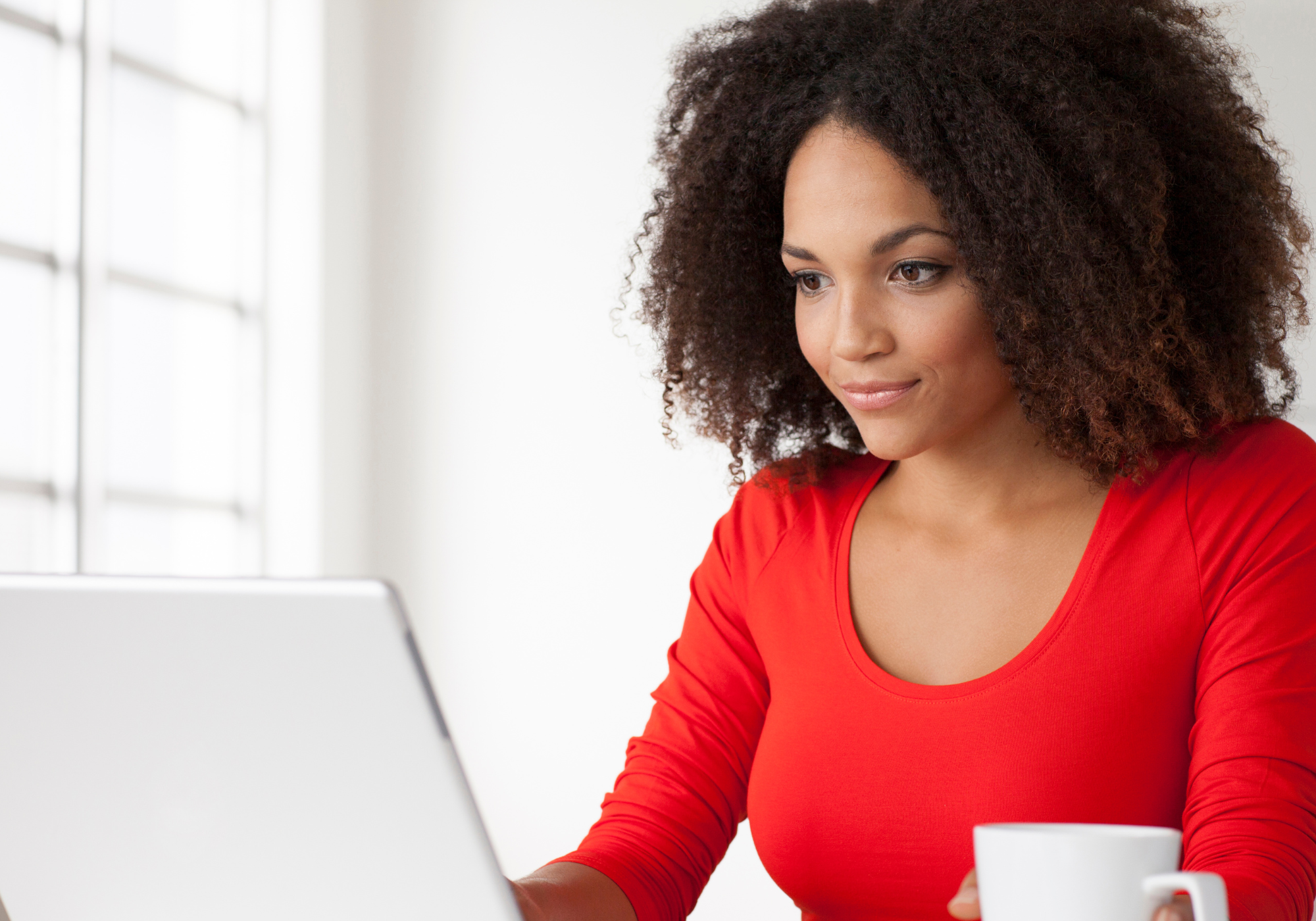 woman looking at college loan statement