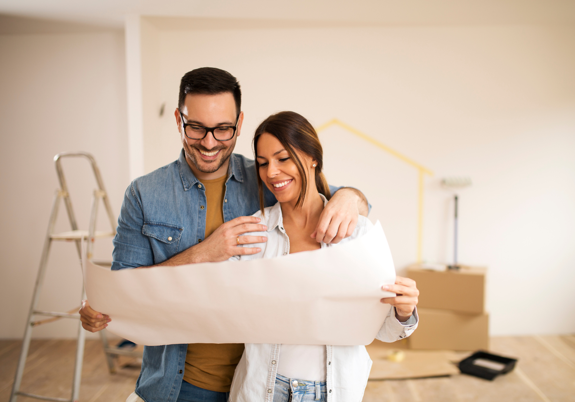 couple using HELOC from The Police Credit Union for home improvement project
