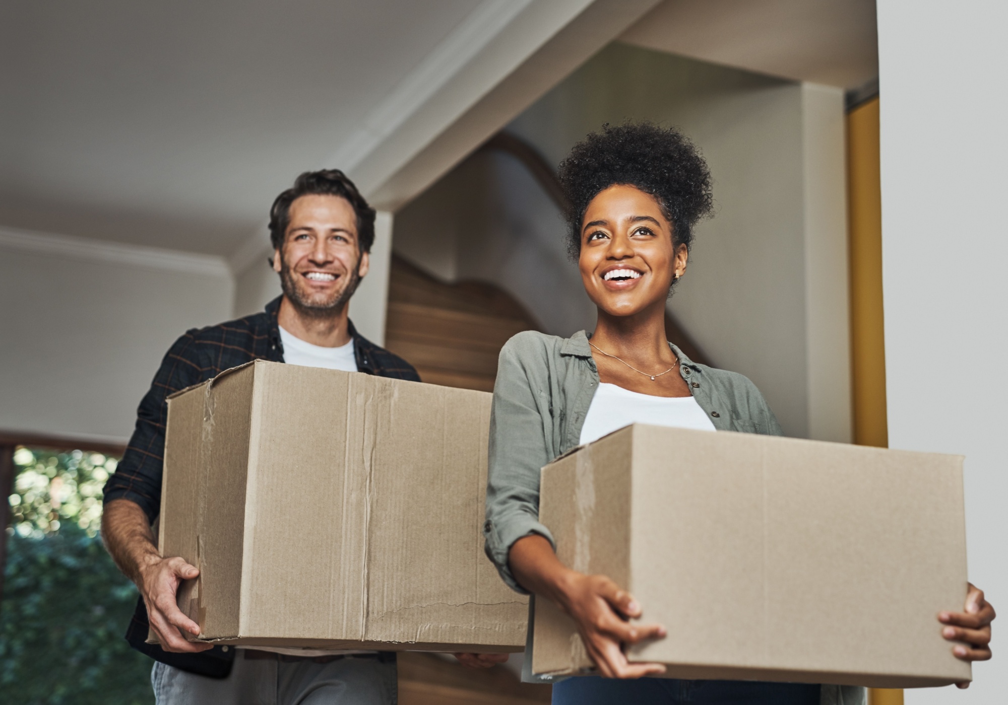 first time homebuyers moving into home